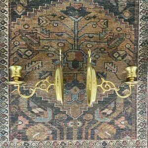 Set of Two Brass Candle Sconces